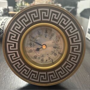 The Bombay Company Asian East West Chinese Good Luck Desk Mantel Clock 6"